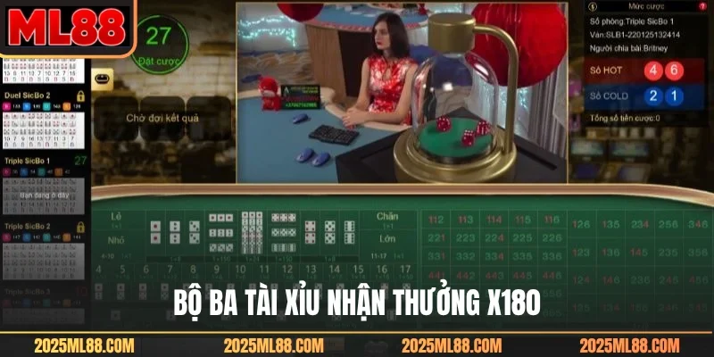 Bộ ba Tài Xỉu nhận thưởng x180