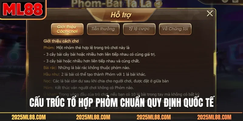 Cấu trúc tổ hợp phỏm chuẩn quy định quốc tế
