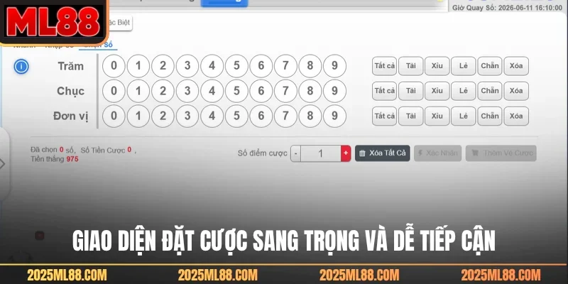 Giao diện đặt cược sang trọng và dễ tiếp cận